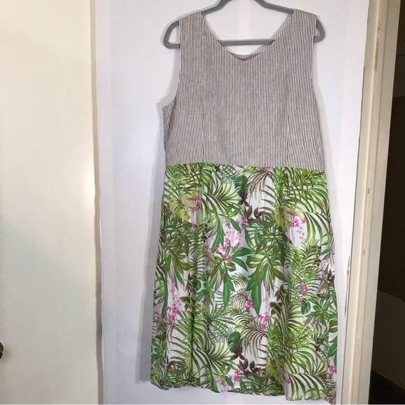 J. Jill Palms and Stripes Sleeveless Sheath Dress - Picture 8 of 13